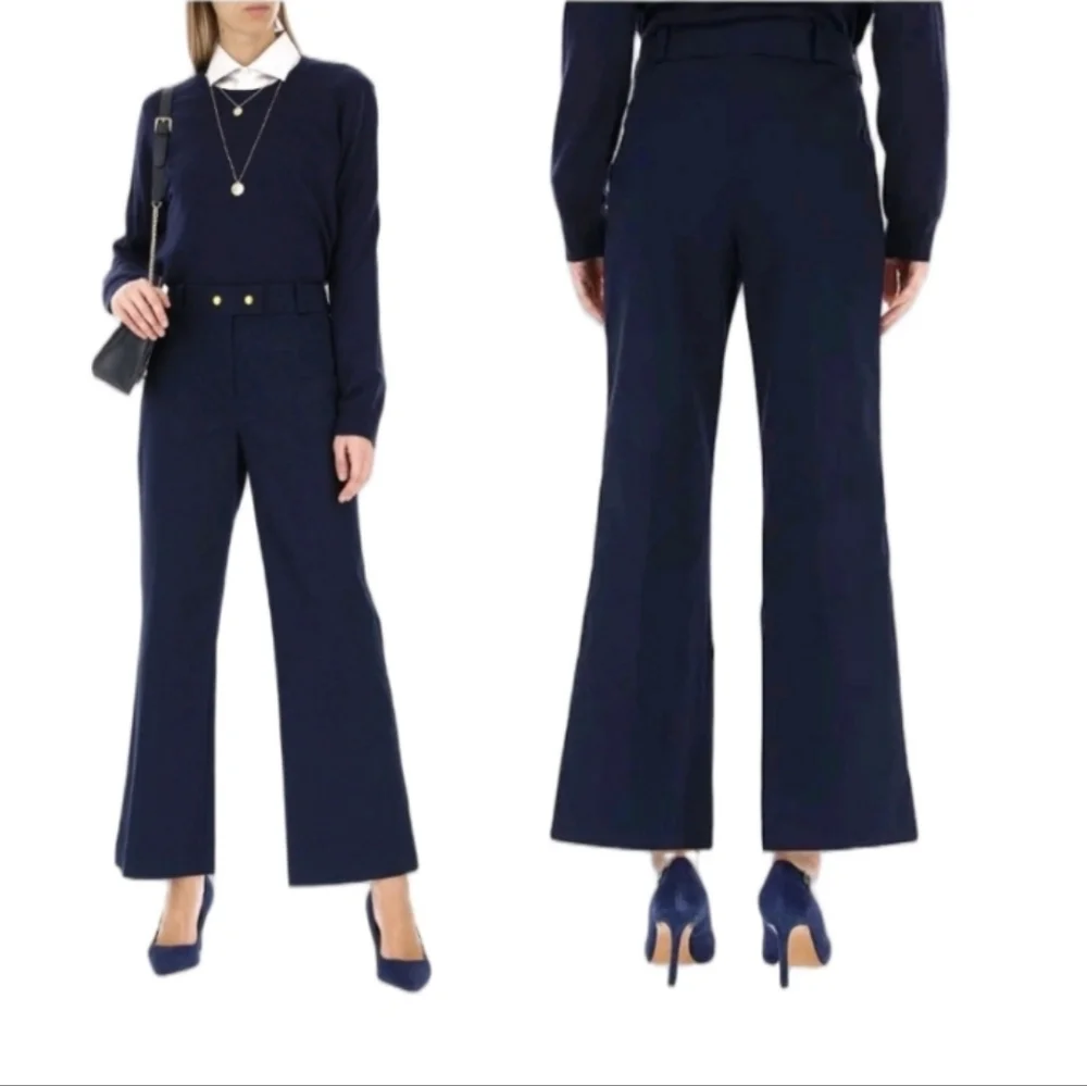 Tory Burch Maddie Cropped Flare Trousers Pants - Picture 2 of 13